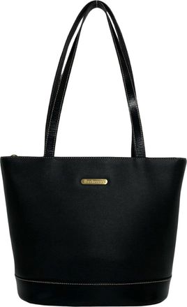 Burberry Black Leather Handbag Tote Bag (Pre-Owned)
