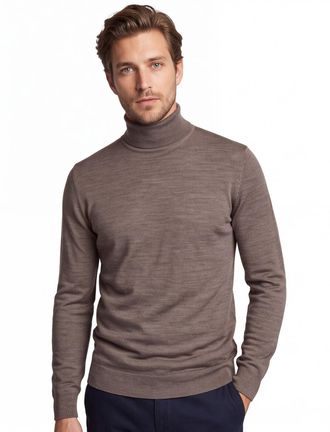 Profuomo roll neck trui Profuomo taupe