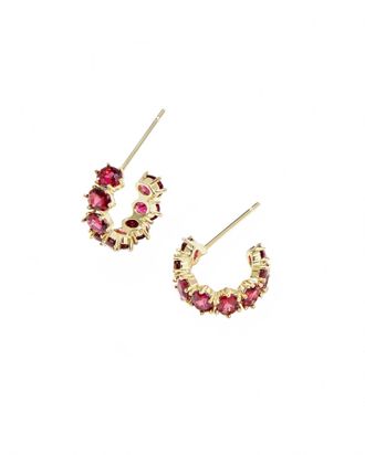 Kendra Scott Womens Cailin Huggie Earrings In Burgundy /gold