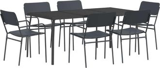 vidaXL Conjunto De Comedor 7 Uds. Antracita Acero Vidaxl