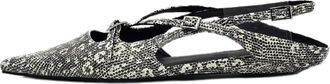 Jeffrey Campbell Womens Fax-Me-Lo Sling Ballerina Flats In Black White Lizard