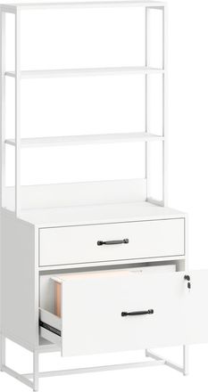 HOMCOM Mueble archivador 70x40x157 cm blanco