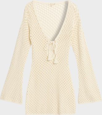 Shoshanna Guerite Open-Knit Mini Dress
