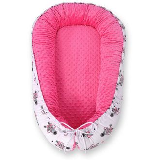 OEM Capullo Para Beb&eacute;, Doble Cara, Corralito, Arrullo, Premium Bobono Minky - Cebras Rosas