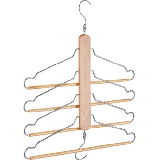 Relaxdays Pack De 5 Perchas M&uacute;ltiples Ahorra Espacio, Beige, Madera Y Metal, 49 X 42,5 X 2,5 Cm - Relaxdays