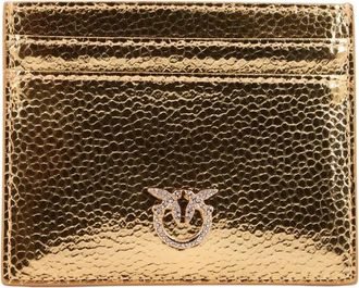 Pinko Card Holder Simply - Dames - Portefeuilles - Geel - ONE Size - Leer - Accessoires