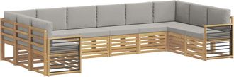 vidaXL Conjunto De Sof&aacute;s De Exterior 10 Uds. Blanco Y Gris Claro Vidaxl
