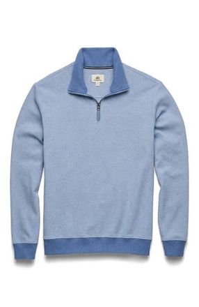 Surfside Supply Co. Bobby Stripe Fleece Quarter Zip in Sapphire Blue at Nordstrom, Size Xx-Large