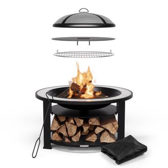 Blumfeldt Blumfeldt Merano Circolo 3-en-1 Cuenco De Fuego Con Funci&oacute;n De Parrilla Se Puede Utilizar Como Una Mesa 87 Cm De Di&aacute;metro