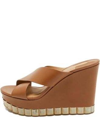 Ferragamo Nicosia crossover-strap sandals - women - Calf Leather/Calf Leather/Rubber - 39.5 - Brown