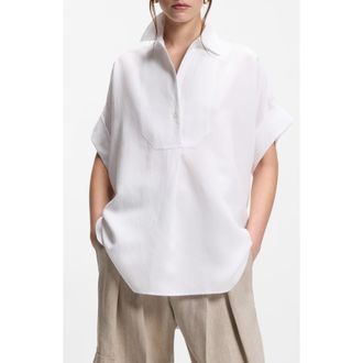 BOSS Baxana Oversize Shirt in Bright White at Nordstrom, Size 12