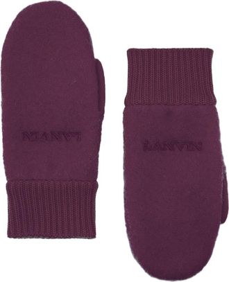 Lanvin Wool Mittens in Burgundy at Nordstrom, Size Medium