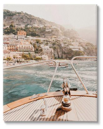 Stupell Industries Boating Coastal Seaside Town Buildings Canvas Wall Art By Krista Broadway