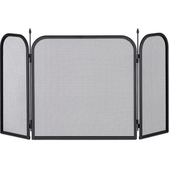 Elle Protector Antichispas De Acero Para Chimenea, Rejilla Antichispas, Panel De Protecci&oacute;n Para Chimenea, Aprox. 52,5 X 97 Cm, Negro