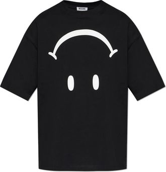 Moschino X Smiley T-Shirt - male - Moschino - T-Shirts - Black - XL - Tops