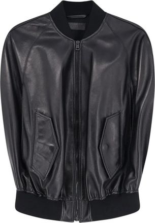 Balenciaga Leren Bomberjack - Dames - Leren en Su&egrave;de Jassen - Zwart - XS - Leer - Jassen