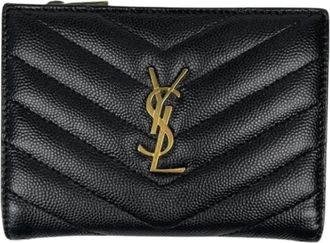 Saint Laurent Pre-owned Wallet (bi-fold) - Dames - Vintage Accessoires - Zwart - ONE Size - Leer - Vintage