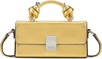 Behno Micro Mary Soft Metallic Leather Crossbody Bag in Gold at Nordstrom