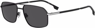 HUGO BOSS Grey Navigator Mens Sunglasses BOSS 1603/S 0124/IR 58