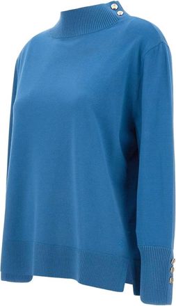 Elena Miro button high-neck sweater - Blue