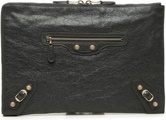 Balenciaga Pre-owned Balenciaga Lambskin Motocross Giant 12 Zip Around Flat Clutch Ladies MLTMLJ8EVI7882UP