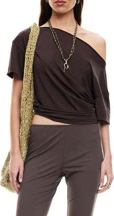 Lioness Wildlands One Shoulder Top in Chocolate at Nordstrom, Size Small