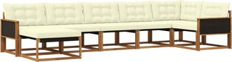 vidaXL Conjunto De Sof&aacute;s De Exterior 7 Uds. Natural Y Crema Vidaxl