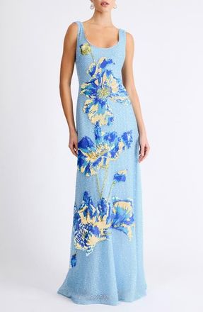 Helsi Jackie Beaded Gown in Baby Blue at Nordstrom, Size X-Large