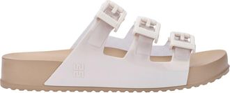 Melissa Cozy Stripes Platform Slide Sandal in Beige/white at Nordstrom, Size 10