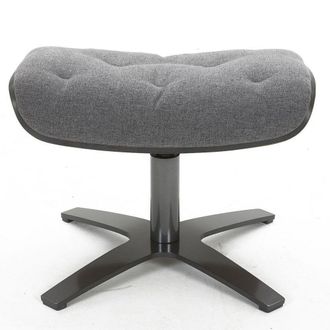 MyNewDesign Puf de tela grafito y roble negro