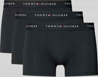 Tommy Hilfiger Trunks mit elastischem Bund mit Label-Intarsien im 3er-Pack in Black, Gr&ouml;&szlig;e XXL