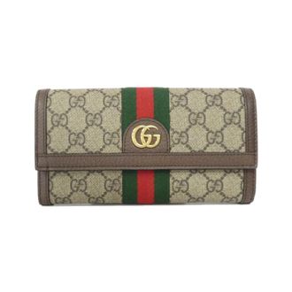 Gucci Ophidia Beige Brown Gg Supreme Long Wallet (Bi-Fold) (Pre-Owned)