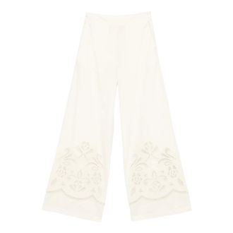 Forte_Forte Broeken, Dames, Wit, S, Wijde broek