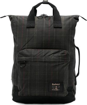 Barbour Olive Waxed Cotton Tote Bag