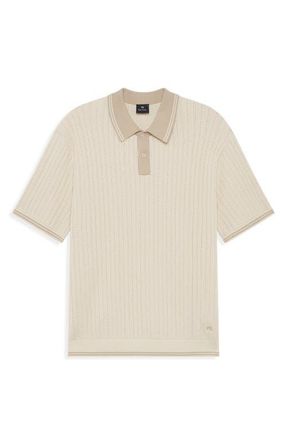 Paul Smith Organic Cotton Polo Sweater in Ivory at Nordstrom, Size Xx-Large