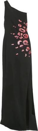 Versace Abito monospalla lungo drappeggiato - Nero