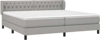 vidaXL Vidaxl - Cama Box Spring Con Colch&oacute;n Tela Gris Claro 200x200 Cm