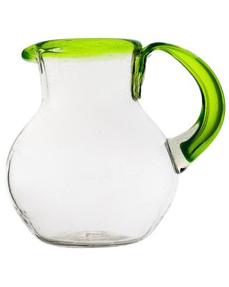 10 Strawberry Street Lime Rim Mexican Glassware Pitcher