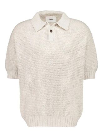 Commas textured knit polo shirt - Neutrals