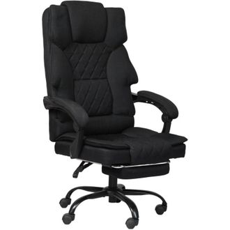Levede Levede Office Chair with Footrest Linen Fabric High Back Swivel 135&deg; Reclining