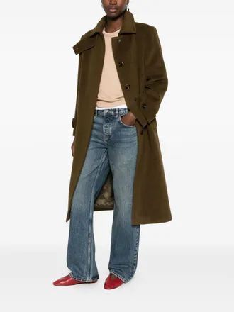 Tagliatore Virgin Wool Houndstooth Coat - Brown