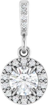 Diamond2Deal 14k White Gold 1/3ct Lab-Grown Diamond Halo-Style Pendant