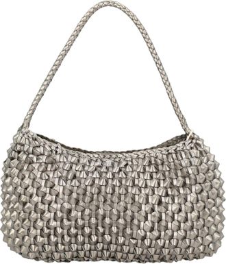 Dragon Diffusion Silver Woven Leather Shoulder Bag