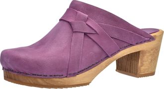 Sanita Manuella Mule Clog | Original Handmade Wooden Leather Clog for Women | Pink | 3 UK