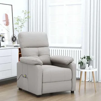 vidaXL Vidaxl - Sill&oacute;n De Masaje Reclinable De Tela Gris Taup&eacute;