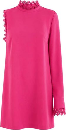 Pinko Korte Jurk met E&eacute;n Schouderband van Kant - Dames - Feestkleedjes - Roze - XS - Kleedjes
