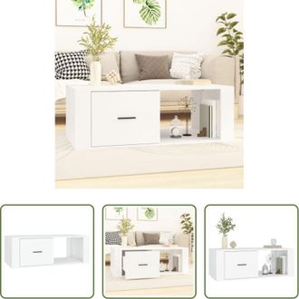 vidaXL vidaXL Tavolino da divano - Tavolino da Salotto Bianco 100x50,5x35 cm in Legno Multistrato