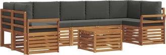 vidaXL Conjunto De Sof&aacute;s De Exterior 8 Uds. Natural Y Antracita Vidaxl