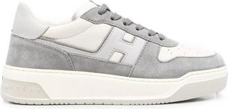 Hogan Grey Perforated Panel Sneakers