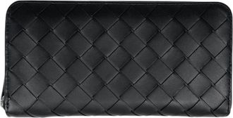 Bottega Veneta Black Leather Long Wallet (Bi-Fold) (Pre-Owned)